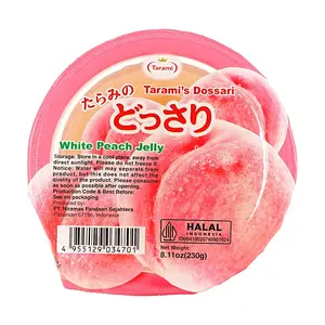 TARAMI Japanese Fruit Jelly Assortment - 5 Flavors (White Peach, Orange, Pineapple, Apple, Mixed Fruit) - 230g x 5 Packs - Real Fruit Pieces, Refreshing & Not Too Sweet