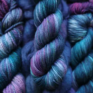 Wild Blueberry - Superwash Merino Wool - Luxery Hand Dyed Blue and Purple Yarn for Knit and Crochet - Bad Sheep Yarn