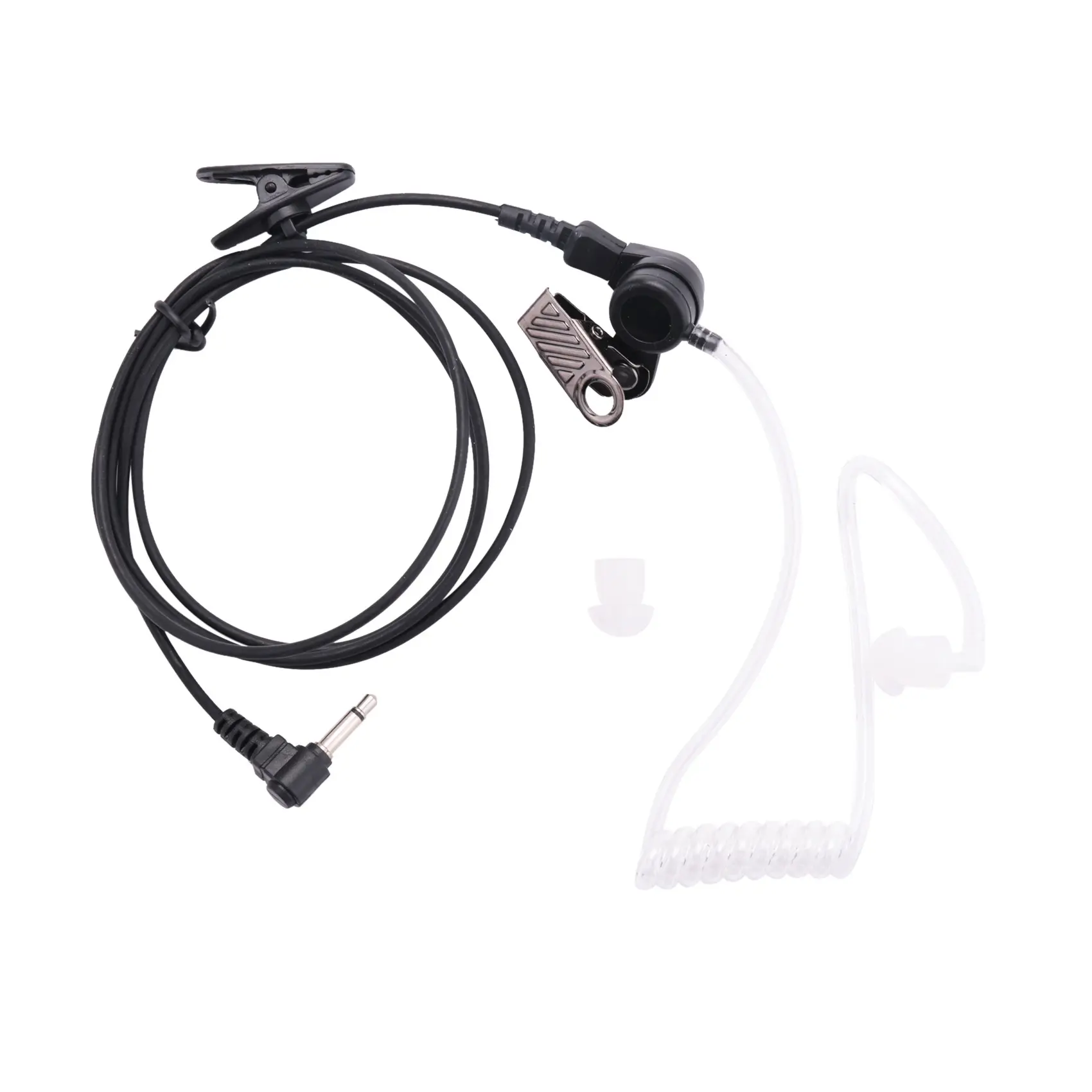 Acoustic Tube Earpiece, Transparent Listen-Only ABS Headset with 3.5mm Mono Jack - Lightweight & Noise-Reducing for Radios and Skiing, Plastic