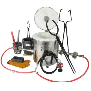LSMIITTH 16KG(35LBs) Large Capacity Propane Furnace With Tongs & Crucible For Gold Silver Jewelry Making Foundry Furnace Kiln Metal Smelter Scrap Metal Recycle