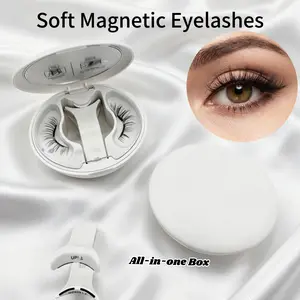 Magnetic Eyelash Set -soft magnetic lash kit with clip & setting gel,3s Quick Apply Ultra Lightweight, Natural Curved for Daily Wear,reusable soft magnetic lashes,Cosmetic, Magnetic Eyelash Set