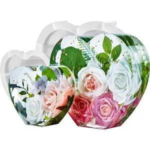 2Pcs 10/6.5 Inch Large Heart Shape Resin Molds, Silicone Molds for Flower Preservation, Deep Epoxy Resin Molds for Resin Art Casting, DIY Wedding, Valentine, Anniversary, Home Decor Gift - Home Improvement.