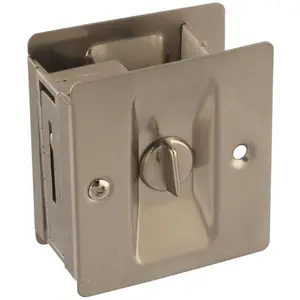 212 MAIN National Manufacturing 5001833 Pocket Door Locking Latch, Satin Nickel, Door Hardware