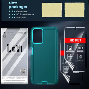 Compatible for Motorola Moto G-Power-5G-2024 Case:[NOT FIT G 5G 2024] with 2 Pack HD Screen Protectors, 3 in 1 Shockproof Cell Phone Android Case for GPower 5G 2024 6.7 XT2415 Teal Blue
