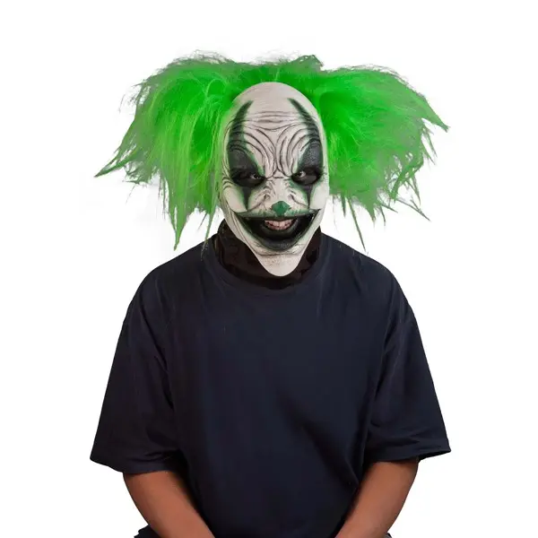 Adult Green Carousel Clown Costume Mask