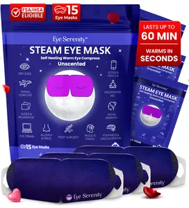 Eye Serenity Steam Eye Mask - Warm Eye Compress and Sleep Mask for Dry Eye, Screen Fatigue, Travel, Sleep, Gifts -  Calming Heated Eye Mask