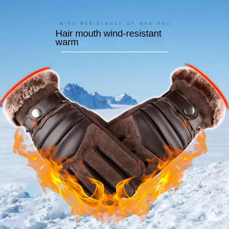 2pcs Men's Cycling Gloves, Winter Warmth, Suitable for Motorcycle and Mountain Sports, Motorcycle Riding Gloves