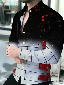 Men's Long Sleeve Shirt Novelty Pattern Funny Shirt