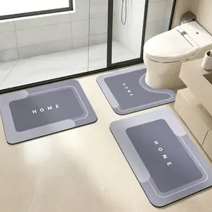 Silicone Diatomaceous Earth Bathroom Mat Set - Ultra-Absorbent, Non-Slip, Fast-Drying Floor Mat for Bathroom, Kitchen & Laundry (3pcs) | TikTok Viral Home Decor