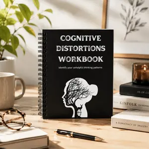 Cognitive Distortion Workbook, Self-Growth Psychology Manual, Cbt Mind Training, Anxiety Management, Clear Formatting, Adult Mental Health Tool, Self Improvement Journal