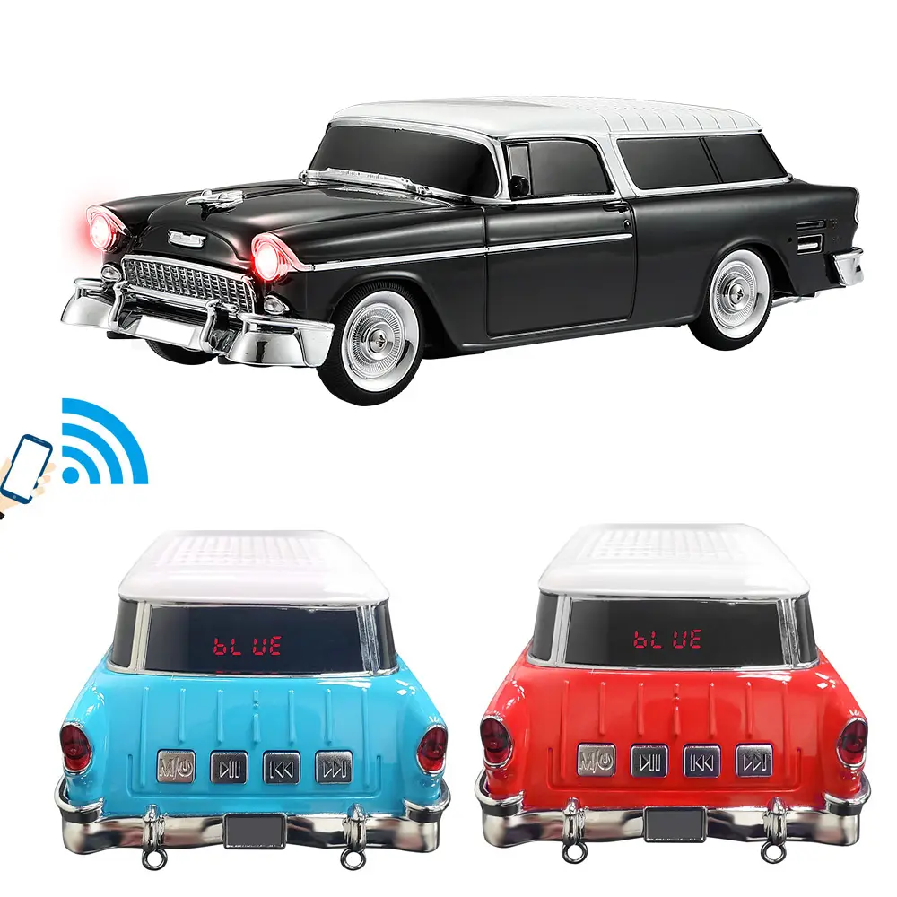 1955 Retro Bel Air Style Truck Model Bluetooth Speaker with Built-in Microphone, FM Radio, LED Party Lights, Audio Stereo, Smartphone Compatibility, Cable Port (Vintage Classic Car Design),back to school,back to school haul