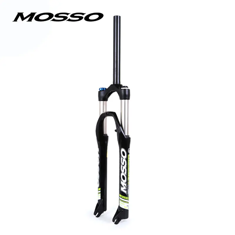 MOSSO 300SLC Non-Motorized MTB Suspension Fork, 27.5", Oil Spring System, Lockout Knob, Disc Brake Compatible, Straight Steerer, Sporty Look, White/Red