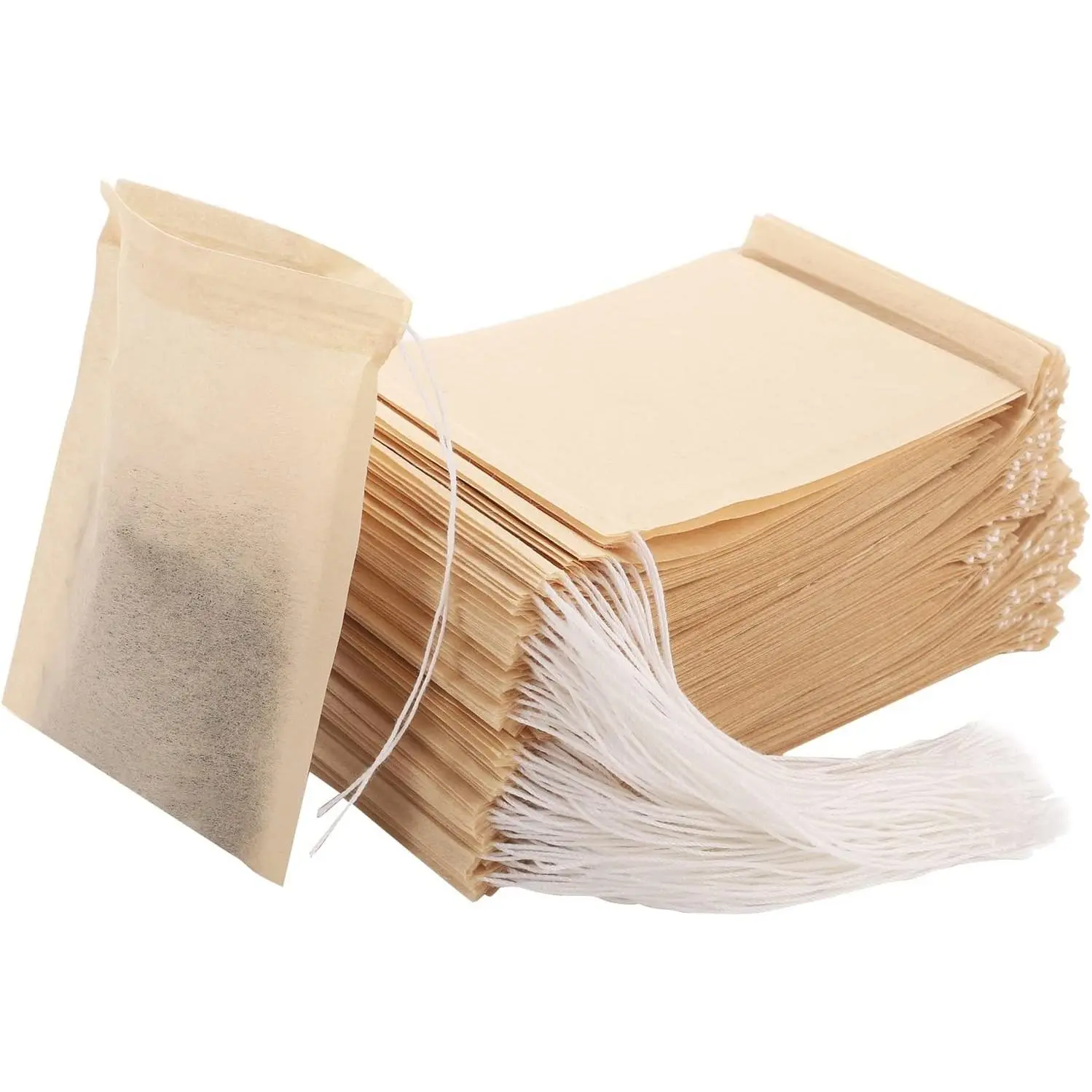 300pcs (3.54x2.75in) Charcoal Paper Drawstring Coffee Filter Bags - Biodegradable, Unbleached, Durable, High-Temperature Resistant Disposable Kitchen Gadgets for Loose Leaf Tea & Travel-Friendly Use, 300Pcs(3.54X2.75 Inch)
