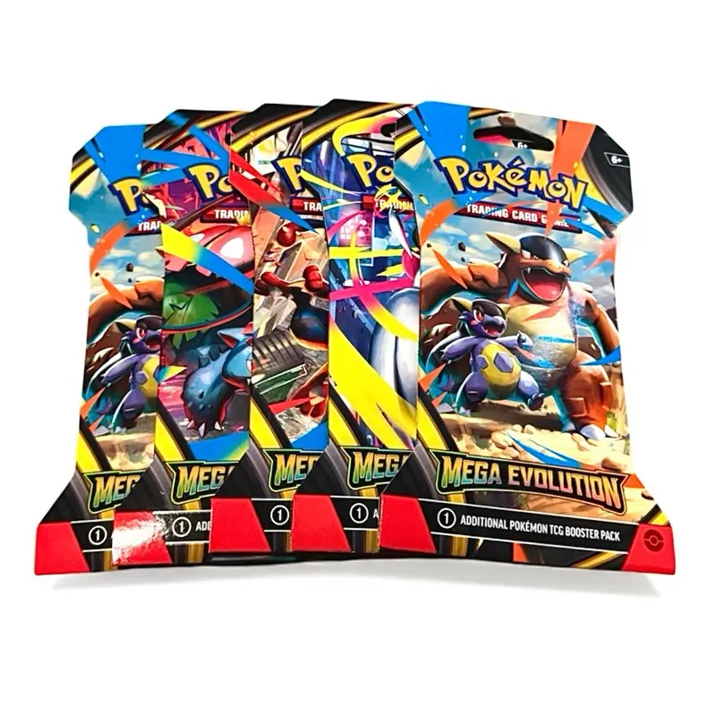 Sealed New Pokemon Mega Evolution Trading Card Packs - 5 Sleeved Booster Packs, Random Art Selection, Five Packs