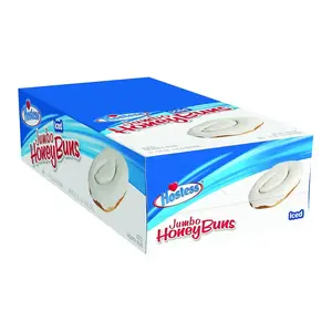 Hostess Jumbo Iced Honey Bun 6 Pack 4 oz Each Perfect for Snacking Dessert and Sharing Classic Recipe Substantial Serving
