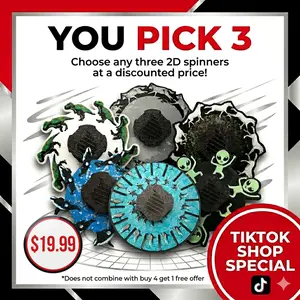 You Pick 3! Animated Fidget Spinners Select any 3 of our 2D spinners!