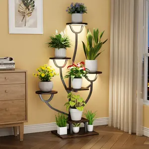 【Spring Gardening】Plant Stand Indoor with Grow Light Corner Shelf for Living Room & Balcony Modern Design Sturdy Structure Perfect for Small Plants & Greenery Outdoor Decor