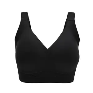 Runilut Womens Wireless Push Up Bra Plus Size No Underwire Deep V Full Coverage Back Smoothing Sports Bra with 4 Layer Support Removable Pads summervibes