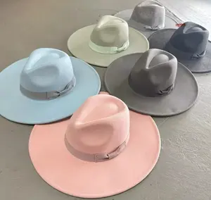 Ribbon Brim Stiff Fedora Hat