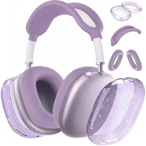 F-HPS34  for AirPods Max case Cover,Anti-Scratch Ear Pad Case Cover/Ear Cups Cover/Headband Cover for AirPods Max. Clear Soft TPU and Silicone,Skin Scratch Proof.