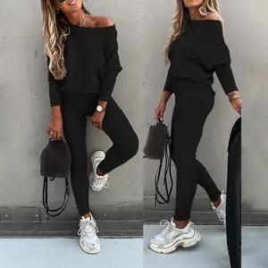 2026 ChicMe Women's 2 Piece Lounge Outfit Long Sleeve Pullover Tops Drawstring High Waisted Pants Set Tracksuit Round Neck Pre-Fall Sweatpants Sets