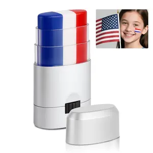 1 PC Red White and Blue Face Body Paint Sticks- Football World Cup, FIFA,Patriotic Pride 4th of July Accessories, Eye-Black Stick Baseball Softball Sports Makeup, USA Mexico Canada Accessories for FIFA, Sweatproof, Water Proof