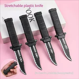 Plastic Expandable Dagger Prank Knife, Fake Knife Joke Toy, Adult Performance Prank Prop, Funny Gag Gift, Fun Party Accessory