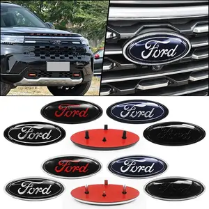 For Ford Escort Explorer Fusion Kuga Mondeo Ecosport C-Max 1Pc Car Front Grill Emblem Rear Trunk Lid Cover Logo Car Decoration Auto Accessories Automotive Vehicle Decoration