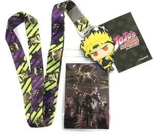 Sturdy, Functional Fully Licensed JoJo's Bizarre Adventure Graphic Lanyard - Dio Brando Group Design, Office Identification Badge Accessory for Anime Fans