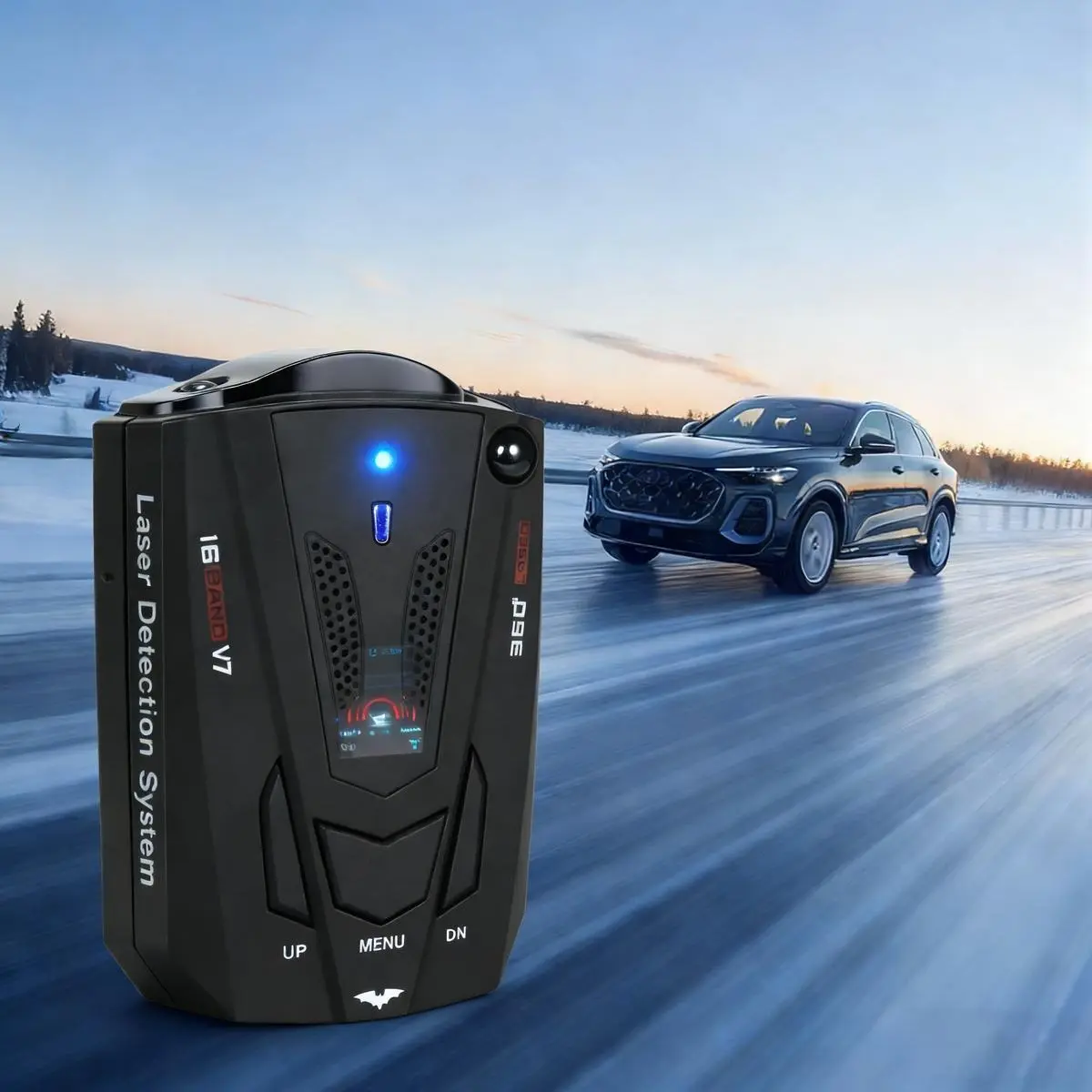 Full Band Electronic Radar Detector - Bluetooth-Enabled Car & Motorcycle Accessory, 360° All-Around Early Warning, Voice Broadcast, Car Driving Safety Alert, Avoid Speeding Tickets, Cut Down Violation Costs