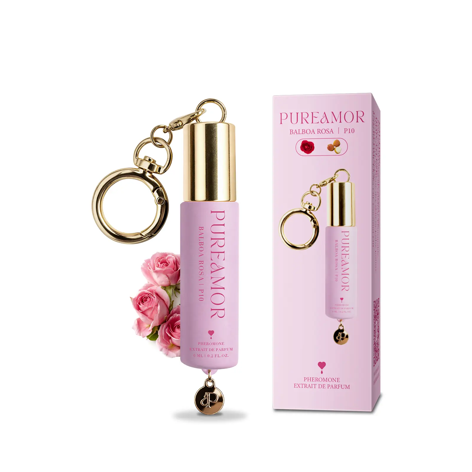 PUREAMOR Roll-On Pheromone Perfume for Women (6ml/0.2oz), Long Lasting Extrait de Parfum Travel Keychain, Date Night & Everyday Travel Fragrance Gift - California Clean Fragrance