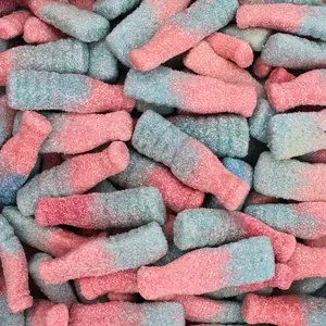 Swedish Sour Fizzy Soda Bottles Bubblegum Flavor  - 1/2 Pound - Malaco - Bonbon - Snack - Sweet Candy Soft