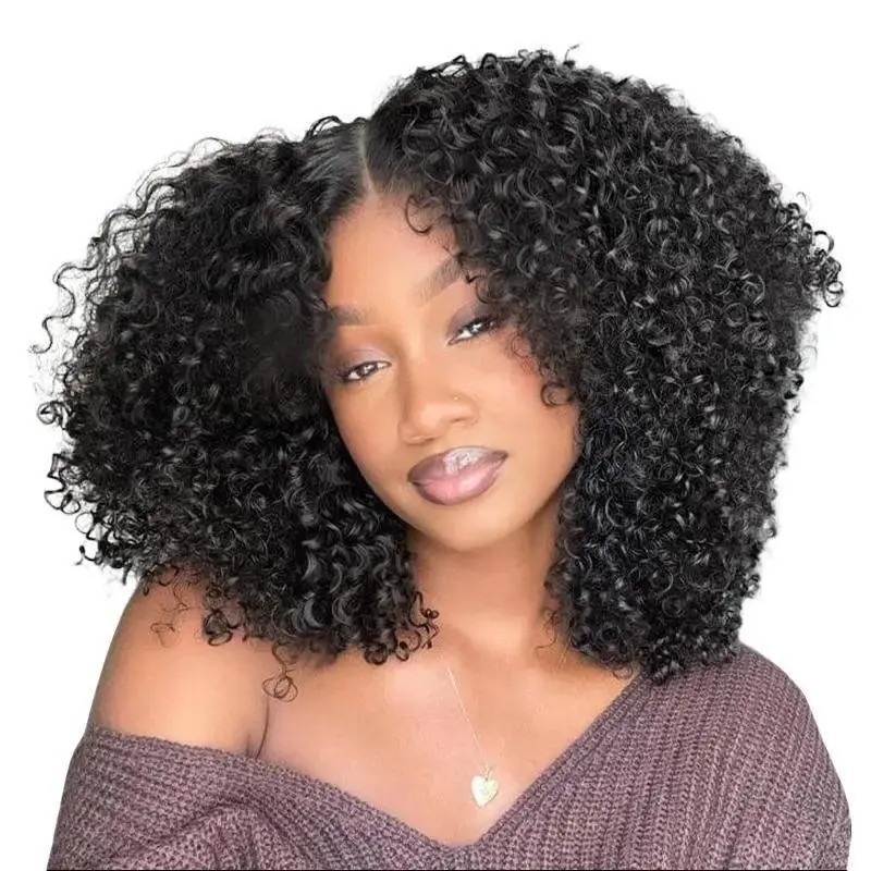 ISEE Wear Go V5 Kinky Curly Human Hair Lace Front Wig, 6*4 HD Lace Glueless Wig, Pre-Bleached Knots, Pre-Cut Lace Front Wig, Curly Human Hair Wig Beginner-Friendly, Ideal for Girlfriend Vacation Hair #SummerWins #DealsForYouDays