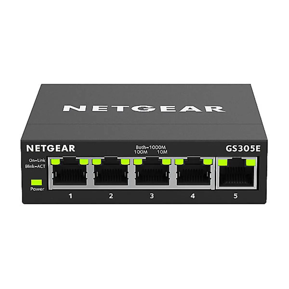 Netgear GS305E-100NAS 5-Port Gigabit Ethernet Smart Managed Plus Switch - Sturdy Metal, Automatic Connectivity, Easy Plug-and-Play Installation, 9kb Jumbo Frames, Link Aggregation, Loop Prevention, VLAN/QoS, QoS Settings, Segments Voice and Data Traffic,,