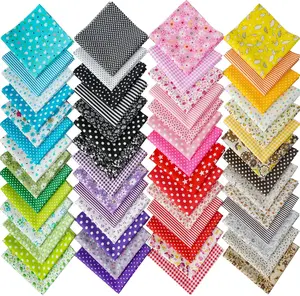 56pcs Quilting Fabric 100% Cotton Craft Fabric Bundle 10x10 Inches Squares Fat Quarters Multicolored for Patchwork DIY Sewing Scrapbooking