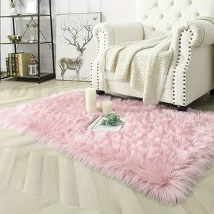 Luxurious Plush Rug, Ultra Soft Faux Fur Bedroom Bedside Mat, Quick Dry Fade Resistant, Ideal for Entryway Kitchen Sofa Bathroom, Water Absorbent Rug, Soft Fluffy Rugs, Contemporary Rugs, Furry Soft Rugs, Home Decor Rugs