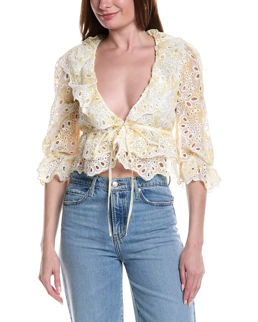 Bardot Naomi Drawcord Broderie Blouse