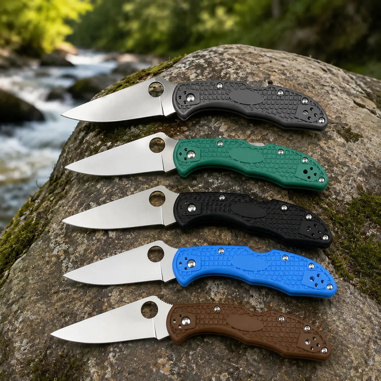Folding Pocket Knife with VG-10MOV Stainless Steel Blade, 59-60HRC High Hardness, Nylon Fiber Handle, Lightweight EDC Knife for Camping, Hiking, Fishing, Outdoor Survival & Everyday Carry
