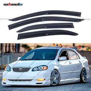 2009-2013 Honda Civic 4 Door Sedan - 4-Pieces Black Acrylic Window Rain Guards, Enhances Appearance & Durability, Sun Visors