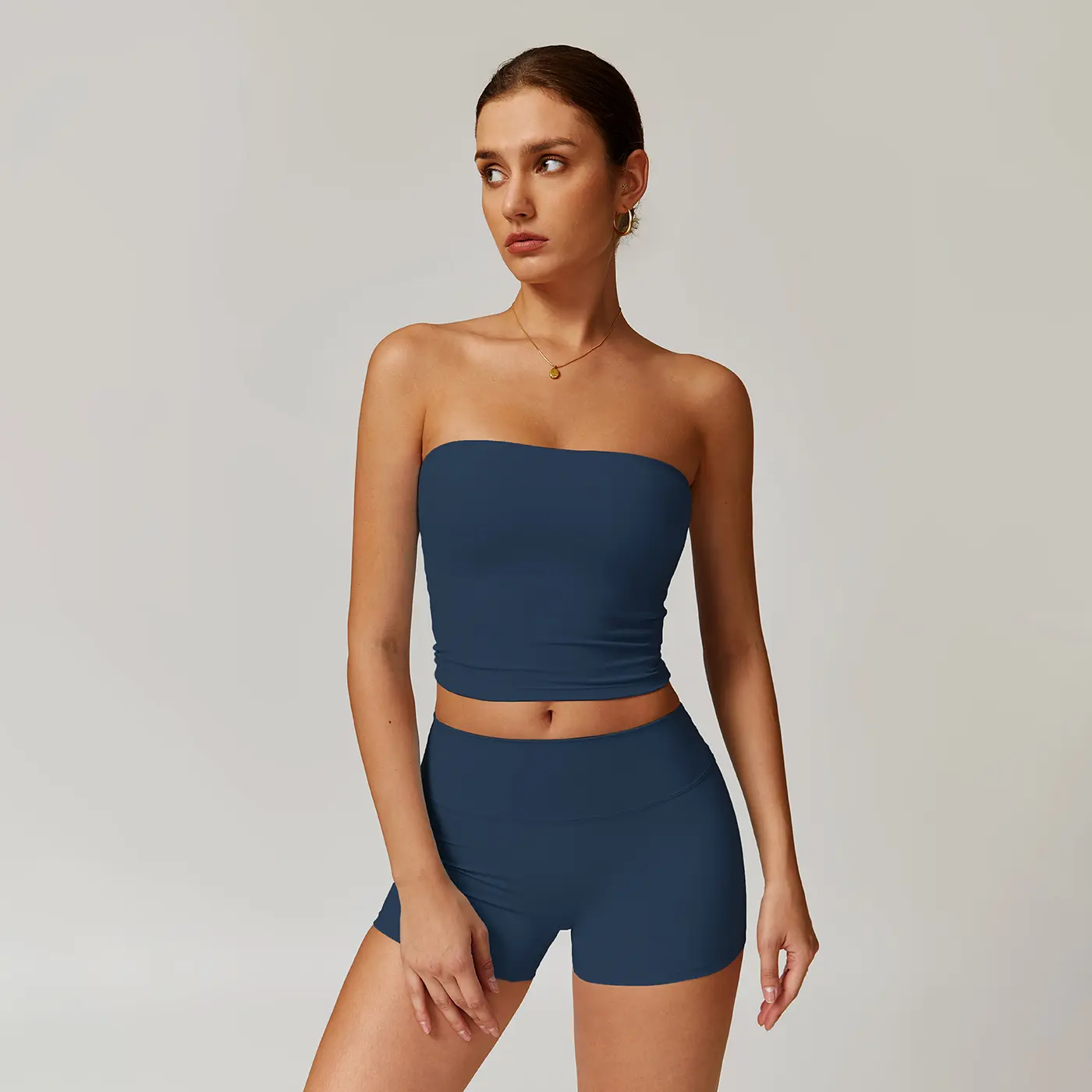 MASKERT Women's Two Piece Set Sports Cropped Tube Tank Top & Shorts, Stretchy Skin-Friendly for Sports & Outdoor Activities tiktokshopbacktoschool