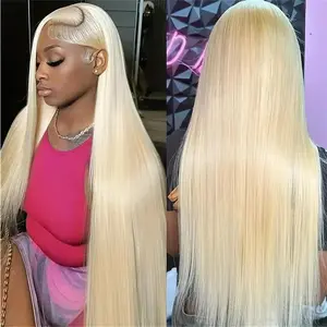 613 Blonde Wig Straight 13x6 HD Transparent Lace Front Wigs Pre Plucked Brazilian 200% Density Lace Front Human Hair Wigs For Women