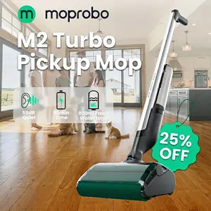 Moprobo M2 Turbo Pickup Mop | Fanless & Pipeless "Swallow" Tech | Eats Cereal, Eggs & Spaghetti without Clogging | 3-Separation Self-Cleaning Wet/Dry Mop outdoorfun Cordless Design