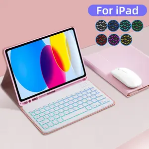 Tablet Case with Keyboard & Mouse, Wireless Keyboard & Mouse Set, Tablet Cover, Tablet Accessories Compatible with iPad