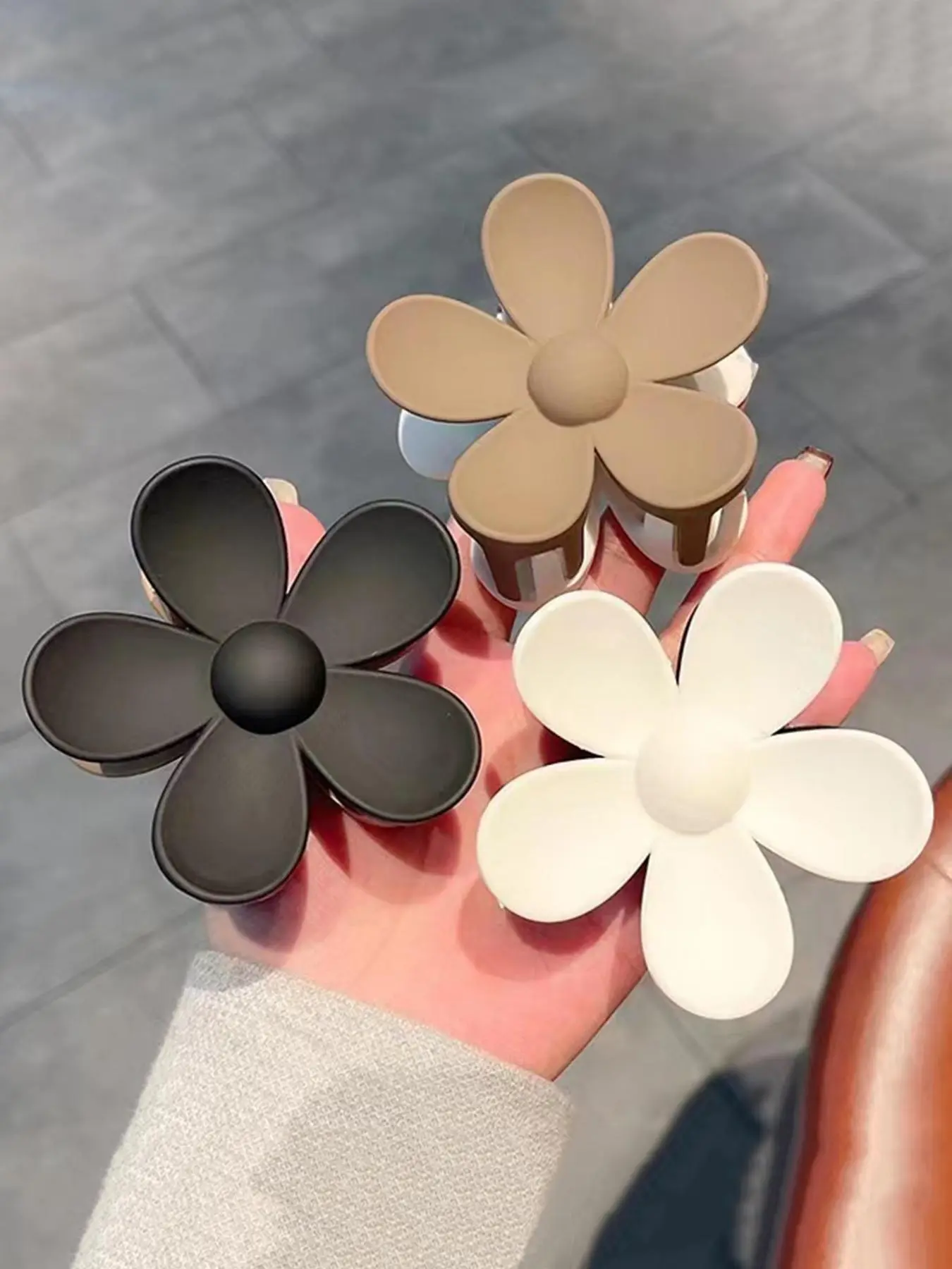 Fashion Large Floral Design Flower Hair Clip Hair Claw for Women As Summer Outfits 2024, Daily Use, Fashionable Hair Accessories for Women, Flower Claw Clips