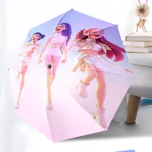 KPop Demon Hunters 38 anime pattern printed new umbrella, Whimsical umbrella, 1 self-folding umbrella, portable foldable travel umbrella, outdoor umbrella, Christmas birthday festival gift