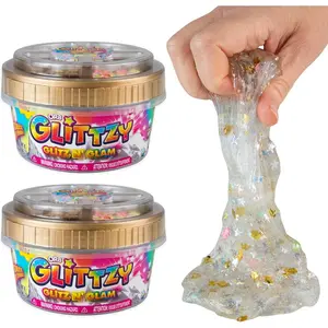 ORB Glittzy Glitz N' Glam 2 Pack - Fun, Design Your Own Sensory Slime with Mix-ins - Includes Gold and Silver Leaf to Color Your Slime - Perfect for Play, Stress Relief or Gifts for Kids & Adults
