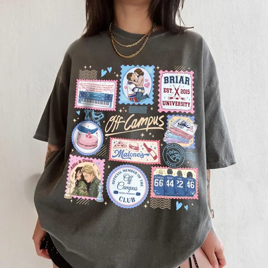 Comfort Colors Off Campus Hockey Stamps Shirt, Briar University TShirt, Hockey Romance Series, Graham 44 Reading Lover Gift
