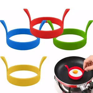 Silicone Egg Ring Mold, 4 Counts/set Round Egg Ring, Multicolor Egg Frying Ring, Kitchen Cooking Tool for Frying Egg, Pancake, Omelette, Multicolor Kitchenware, Egg Molds, Cooking Utensils