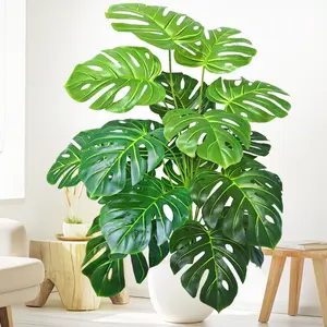 60-83-135 cm / 51.9 inches Simulated Monstera deliciosa plant, fake palm tree, dark green monstera leaves, suitable for home garden, room, office decoration