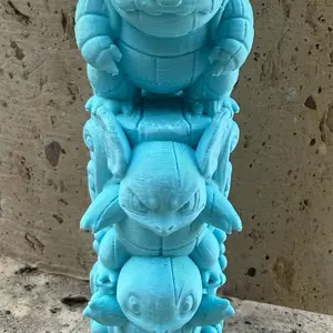 BLASTOISE Evolutions Totem Pole 3D Print Art